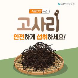 [식품안전뉴스] 고사리, 안전하게 섭취하세요!_표지사진